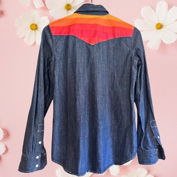 Mother Denim Western Button Up with Colorful Detail - Picture 2 of 3